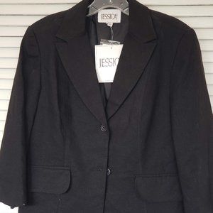 Jessica NWT $75 2 Button Linen Blend Women Blazer